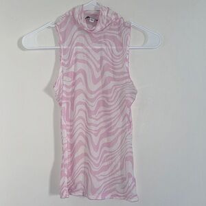 AFRM Pink and White Zebra Print Tank Top
